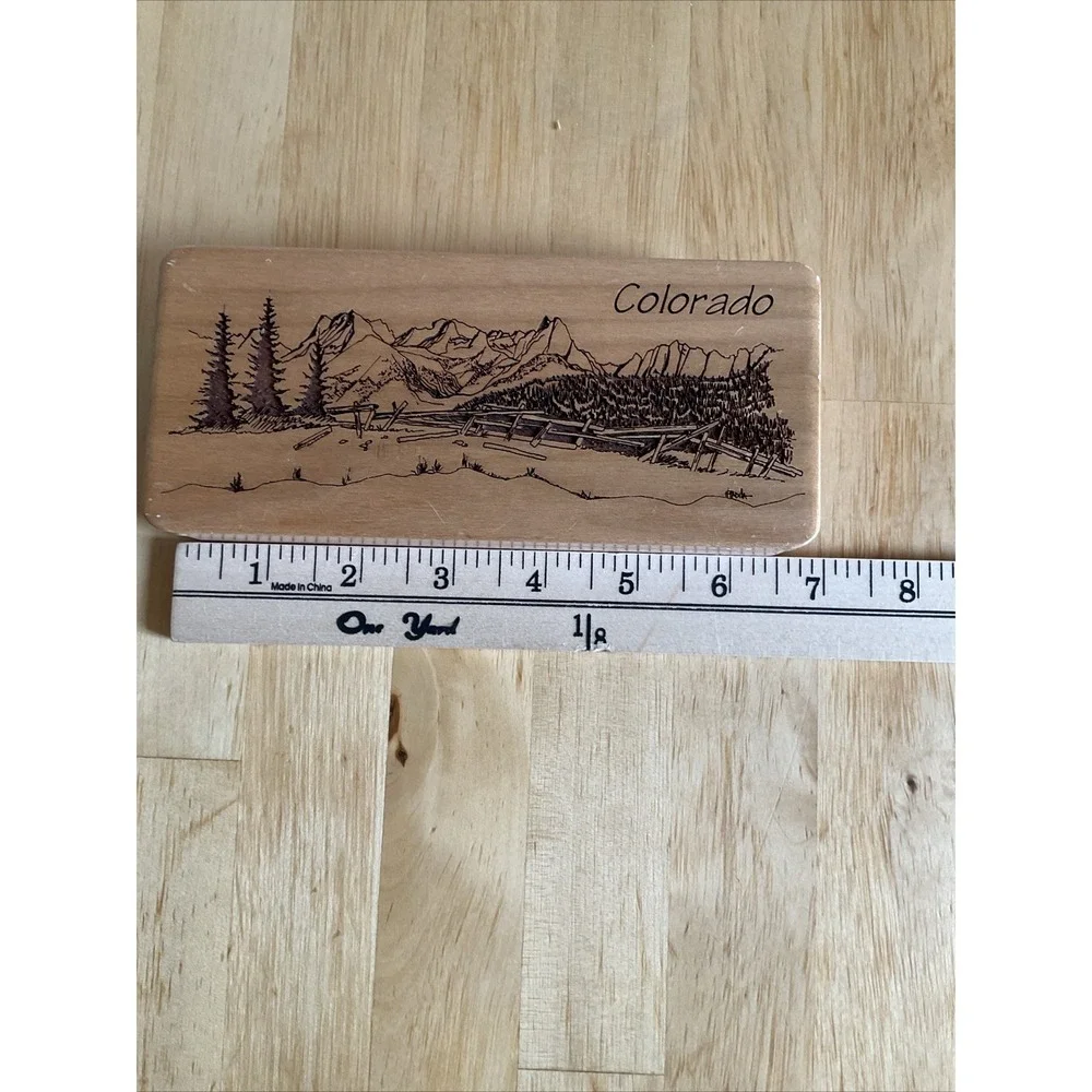 Colorado Mountain Souvenir Wooden Ballpoint‎ Pen and Engraved Wood Case Set